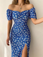 Sexy Floral Short Sleeve Backless Boho Dress
